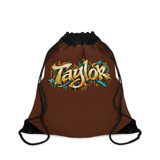 Personalized Graffiti-Inspired Drawstring Bag With Custom Name Personalize it with your name!