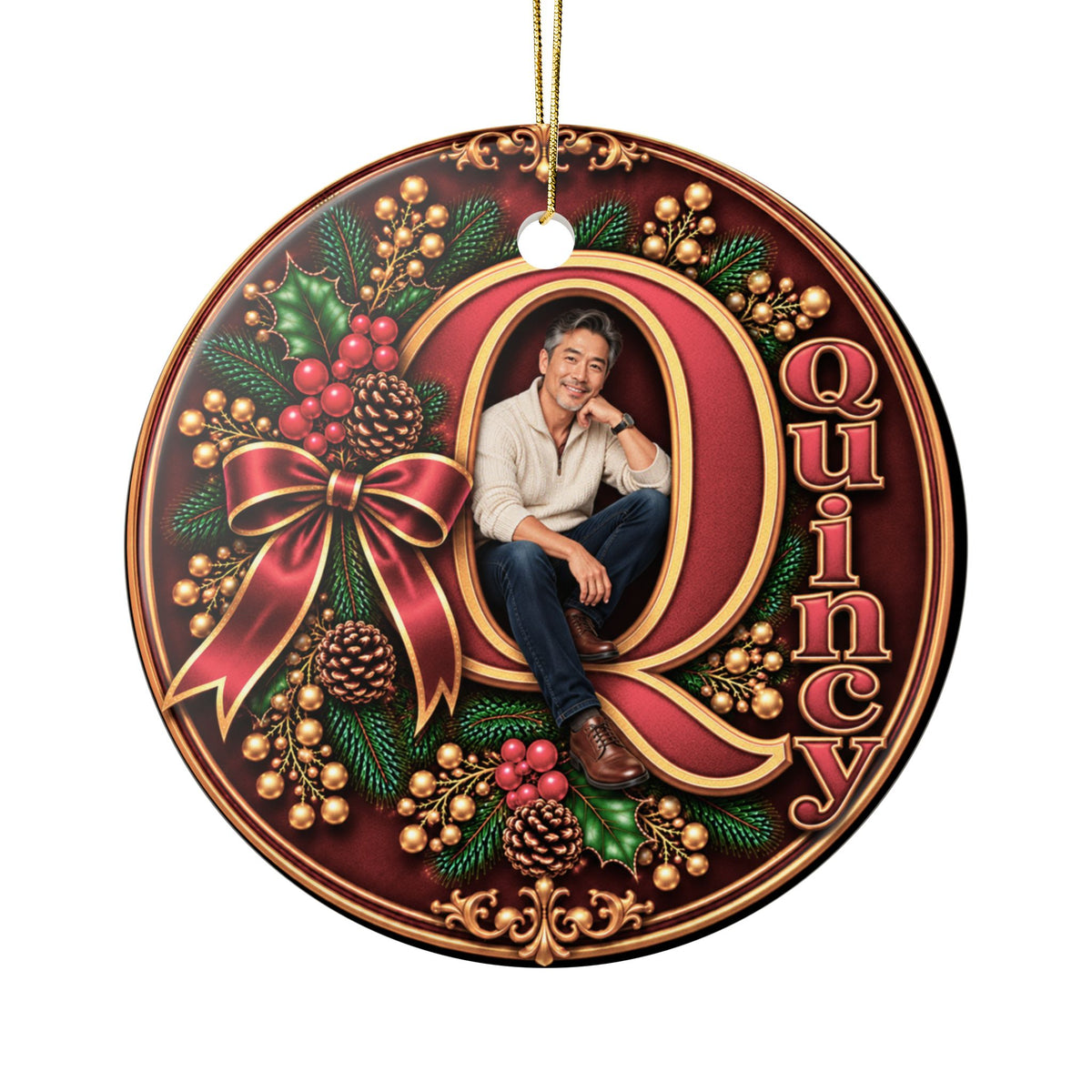 Personalized Christmas Ornament with Your Name & Animated Likeness – A-Z Custom Family Keepsake