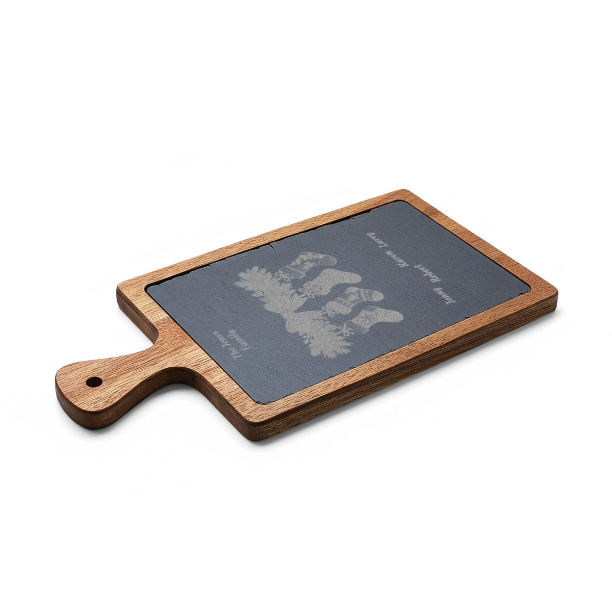 Personalized Family Christmas Charcuterie Board With Stocking Names