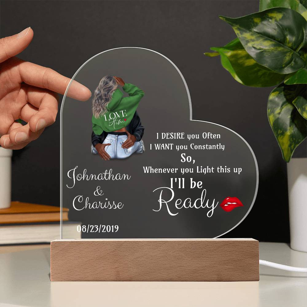 Custom Acrylic Plaque, Heart Couples Plaque, Best Valentine's Day Gifts