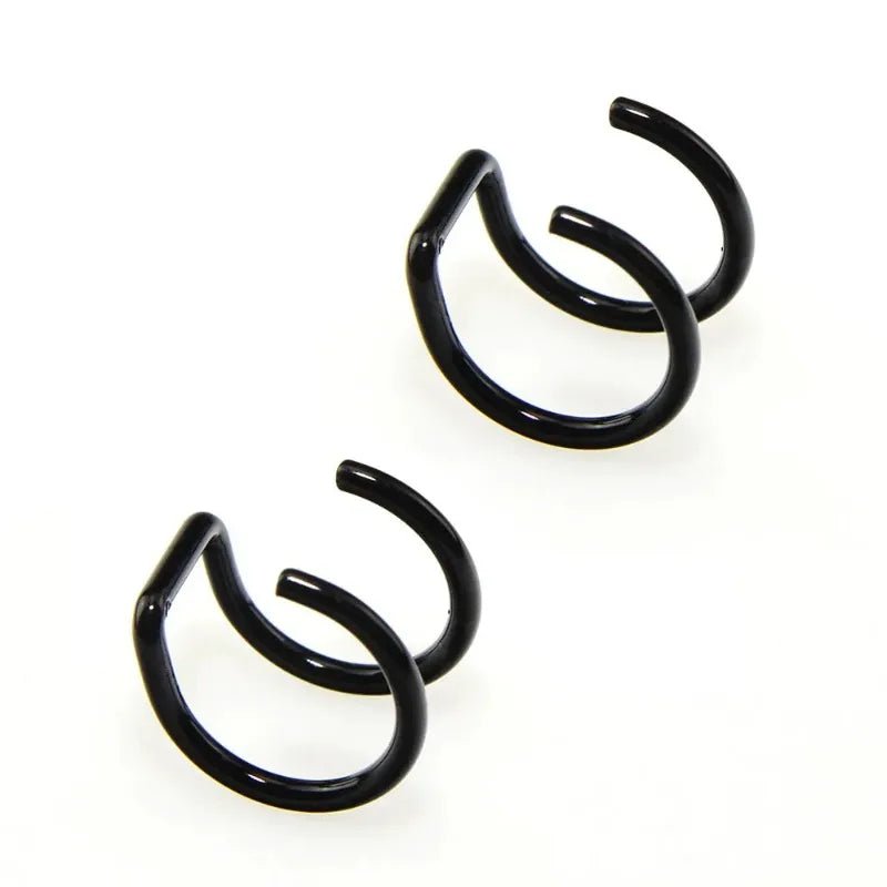 2Pcs 316L Stainless Steel Fake Ear Piercing Jewelry, Clip on Ear Cuffs - BeeBeeBuys