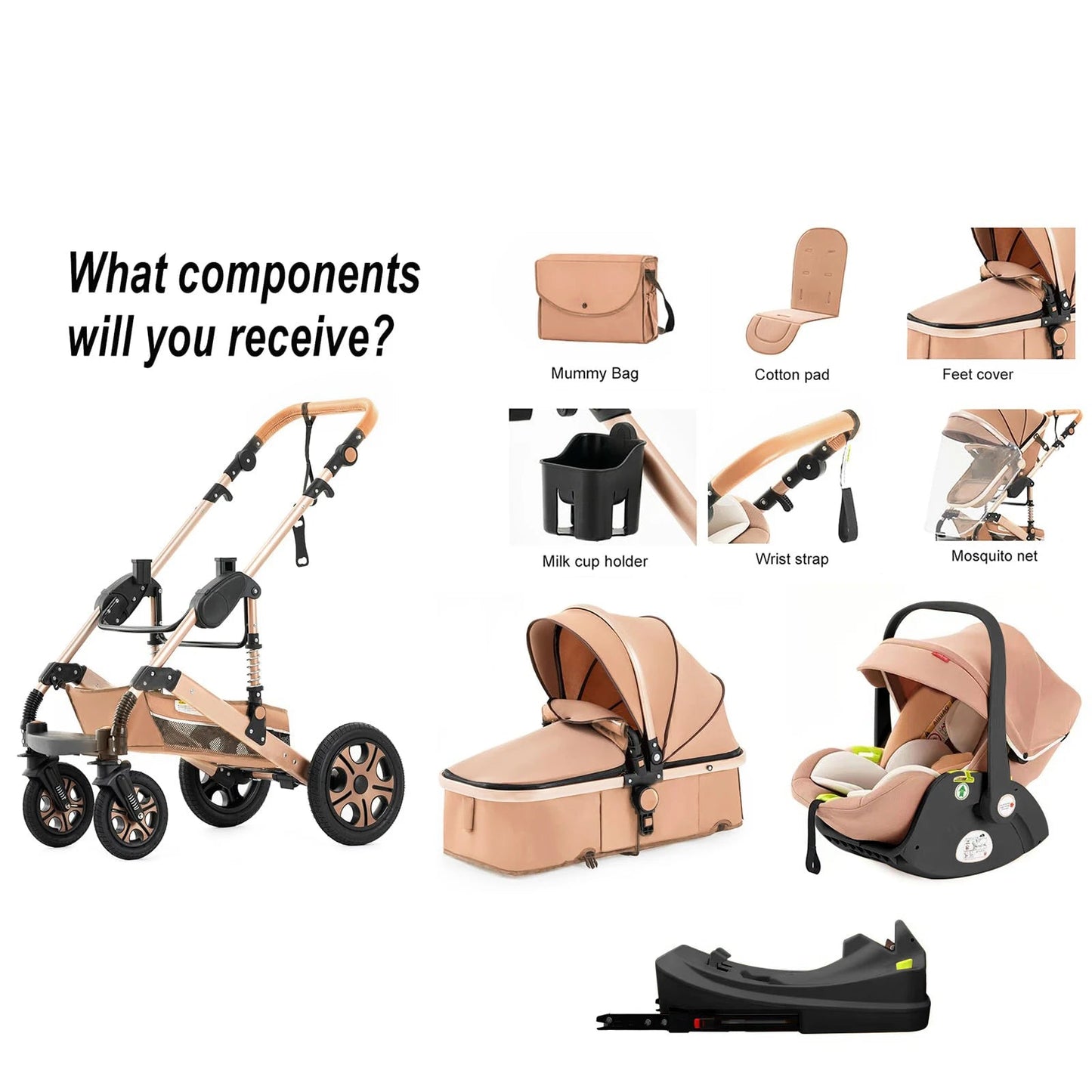 3 in 1 Baby Stroller,Baby Travel System, - BeeBeeBuys