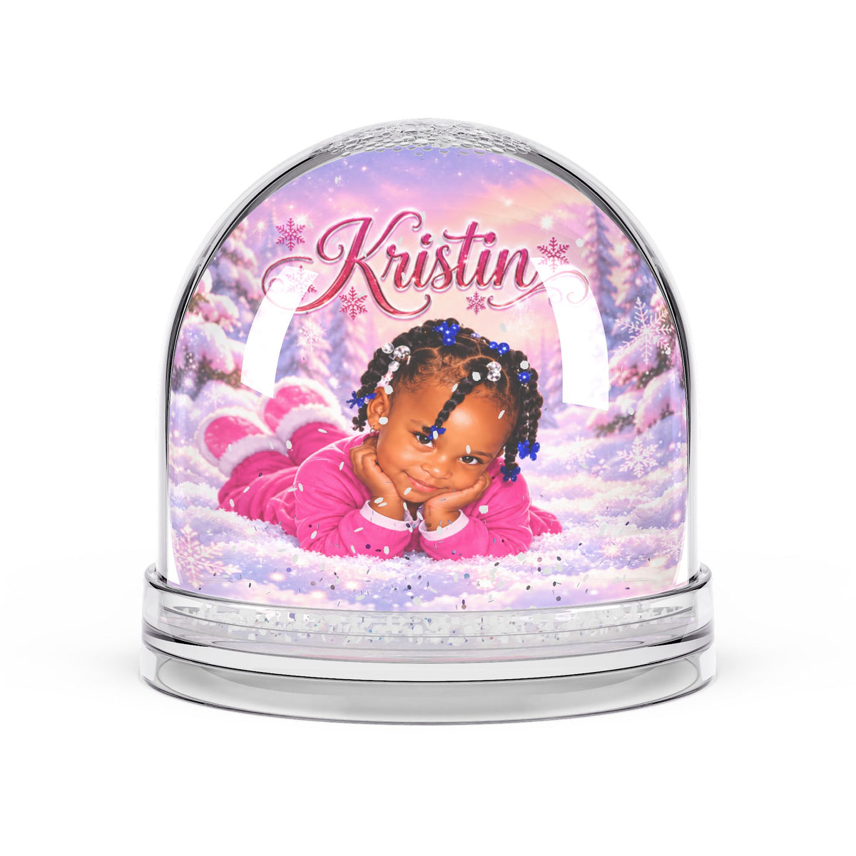 Personalized Child's Likeness and name Snow Globe