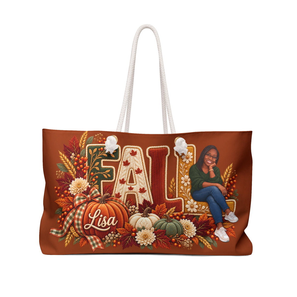 Personalize with your likeness & Name  “Fall” Weekender Bag