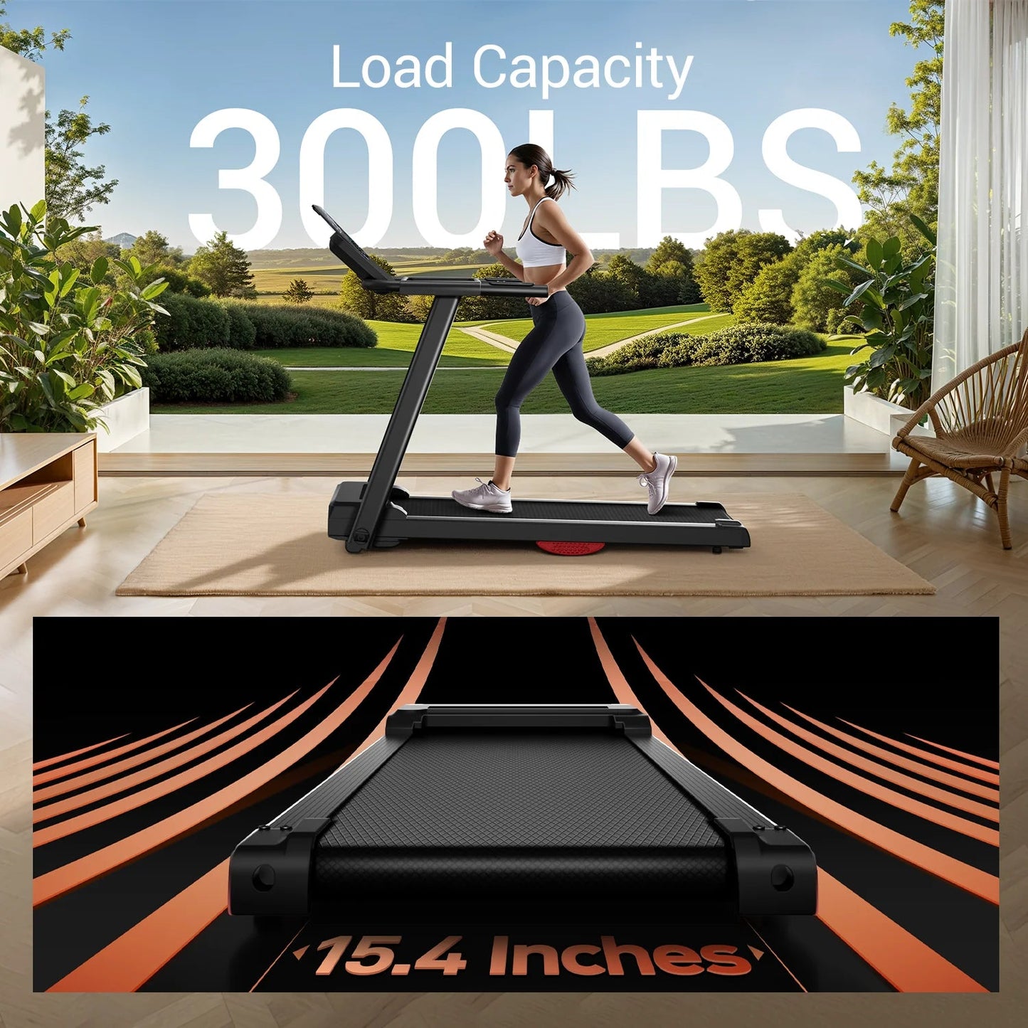 3.0HP Brushless Foldable Home Treadmill | 300LB Capacity - BeeBeeBuys