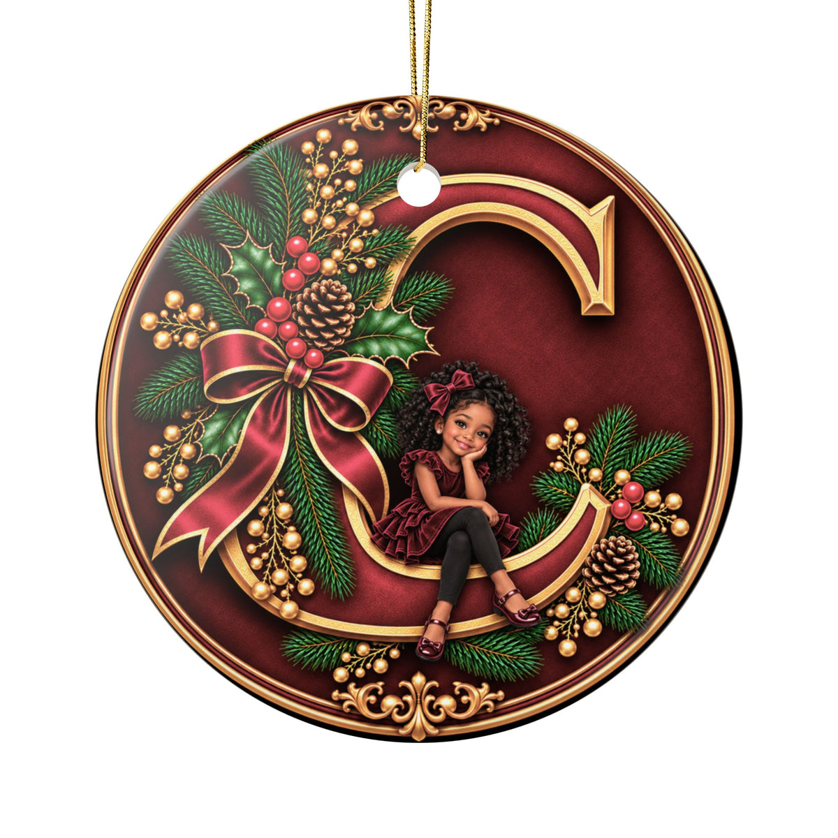 Personalized Christmas Ornament with Your Name & Animated Likeness – A-Z Custom Family Keepsake