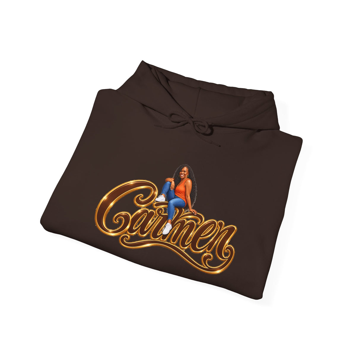 Personalized Portrait Hoodie With Custom Name & Sleeve Design