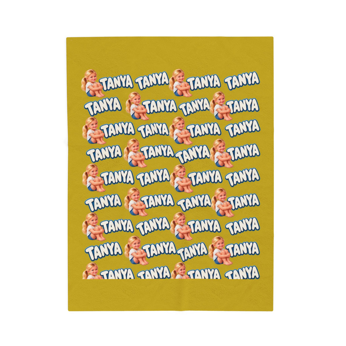 Copy of Personalized Velveteen Blanket – Retro Baby Pattern with name