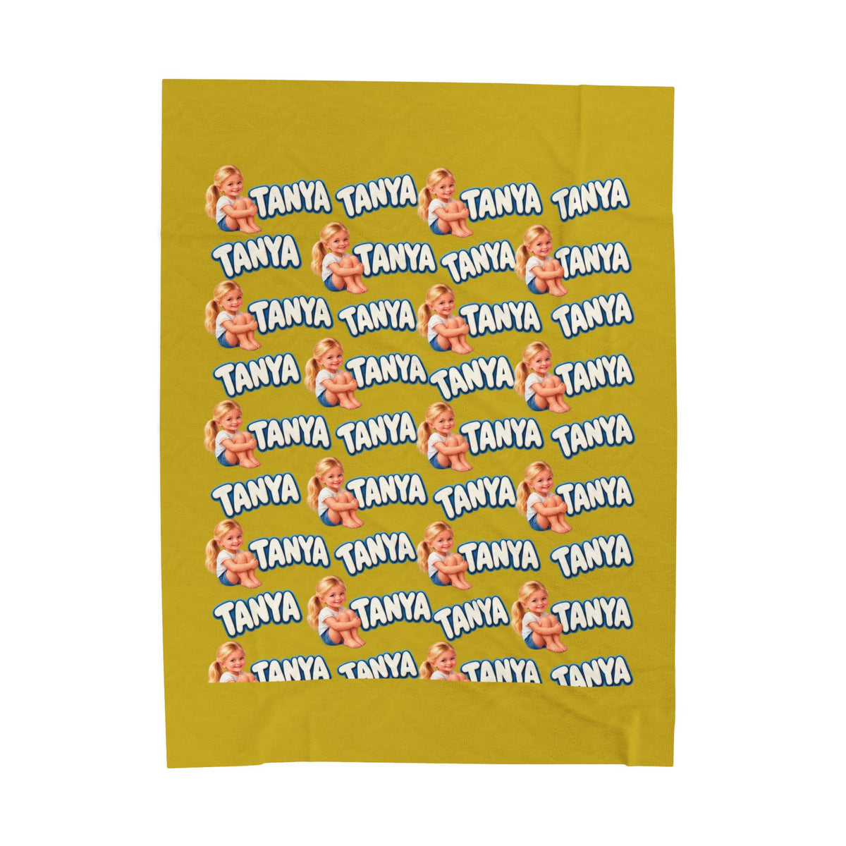 Copy of Personalized Velveteen Blanket – Retro Baby Pattern with name