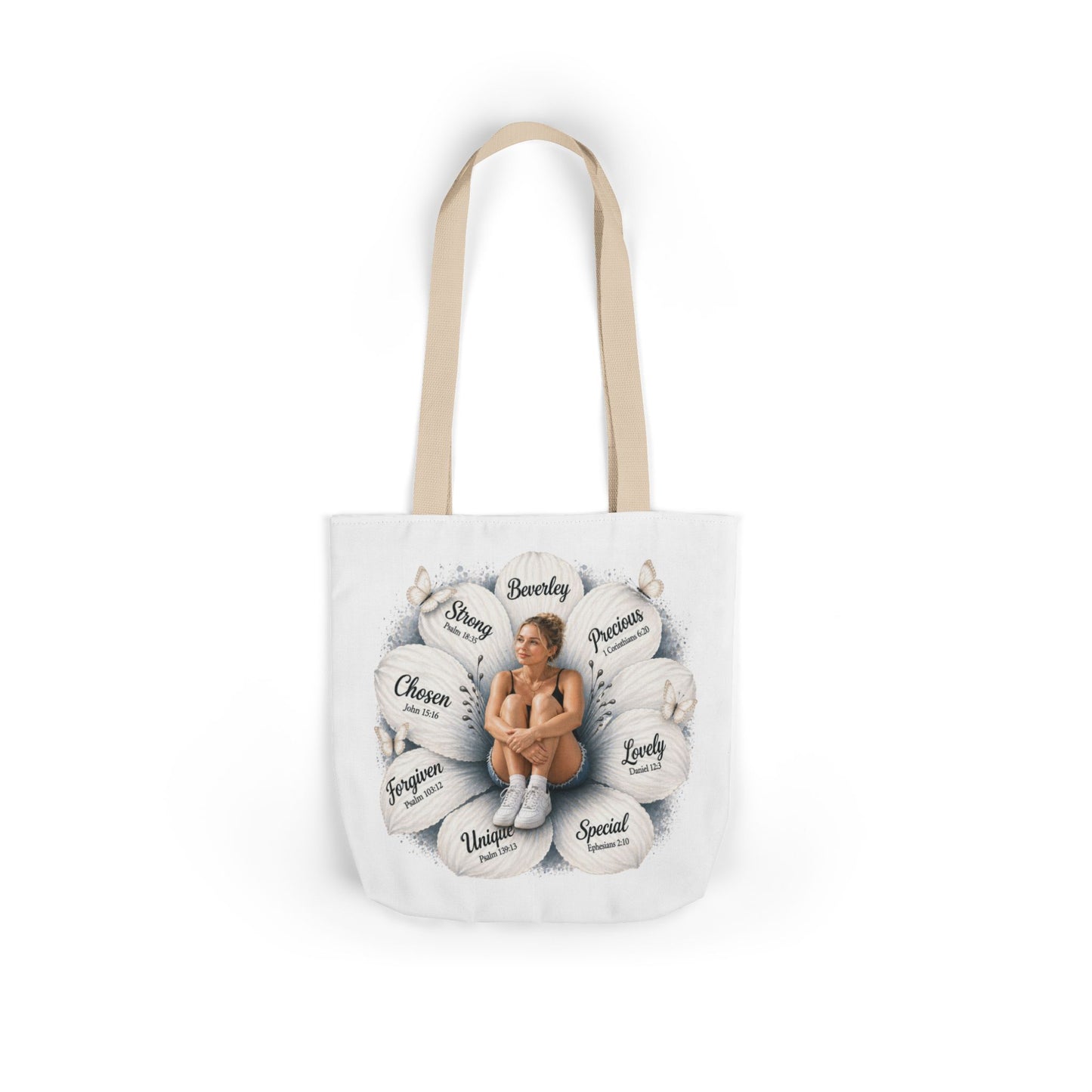 Personalized likeness & Name Tote — Inspirational Self-Love Design