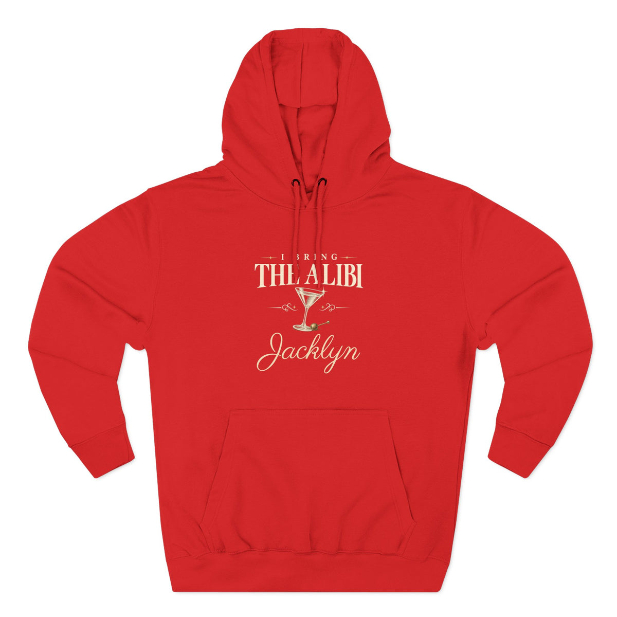 Couples hoodie "Bring the Charm, Bring the Alibi" - Personalize it with your name