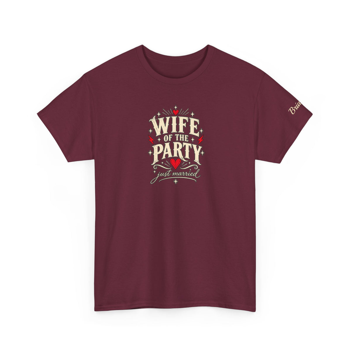 Personalized “Husband Hour” and “Wife of the Party” Wedding T-Shirts With Custom Sleeve Names