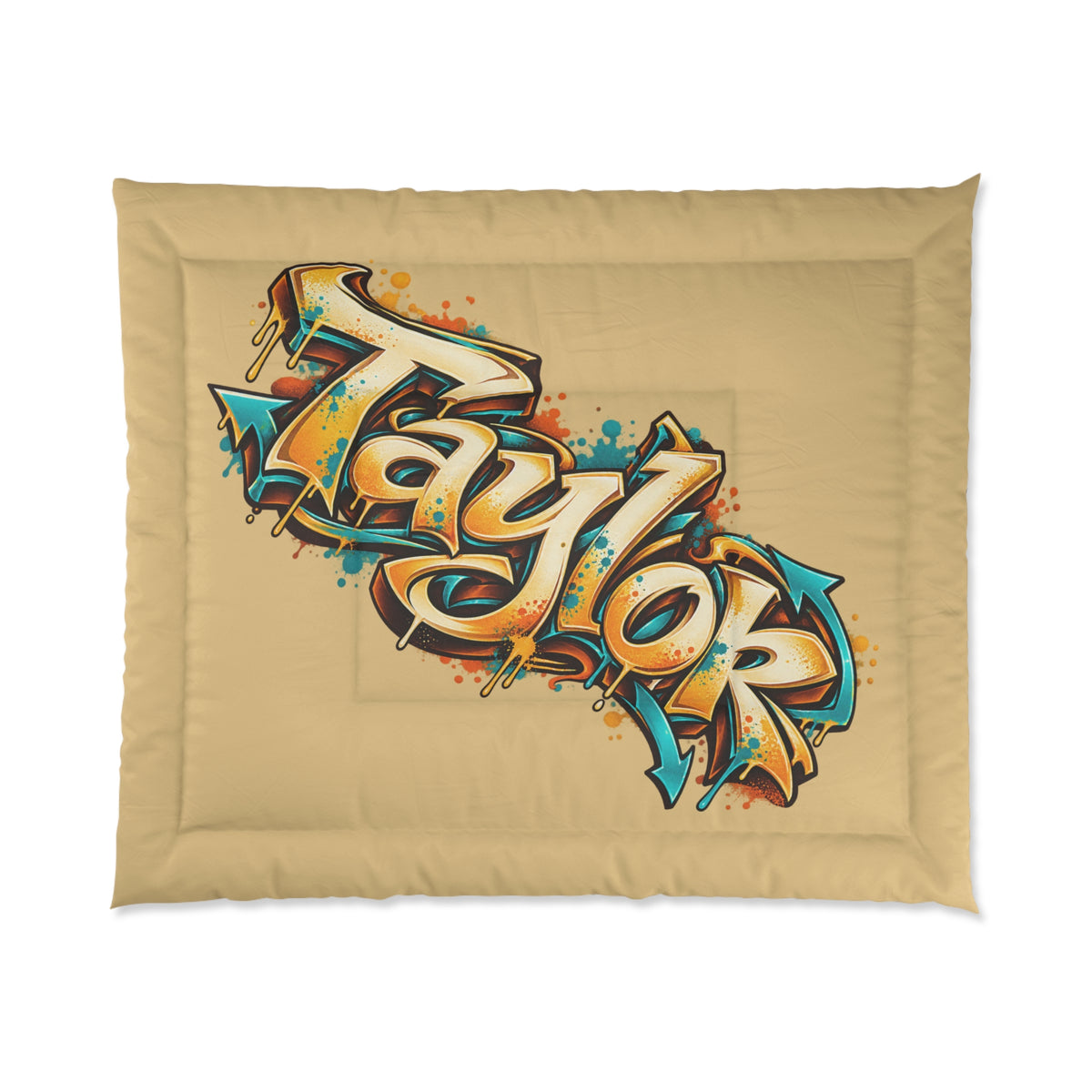 Copy of Copy of Copy of Graffiti Name Comforter — Custom 'Tommy' Street Art Bedding