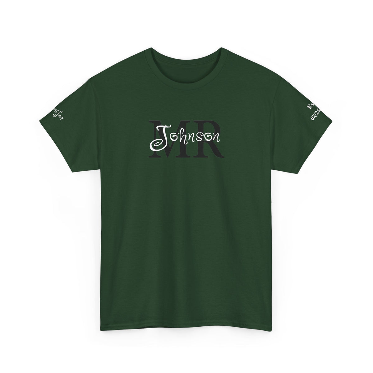 Personalized “MR” and “MRS” Wedding T-Shirts With Names and Established Date
