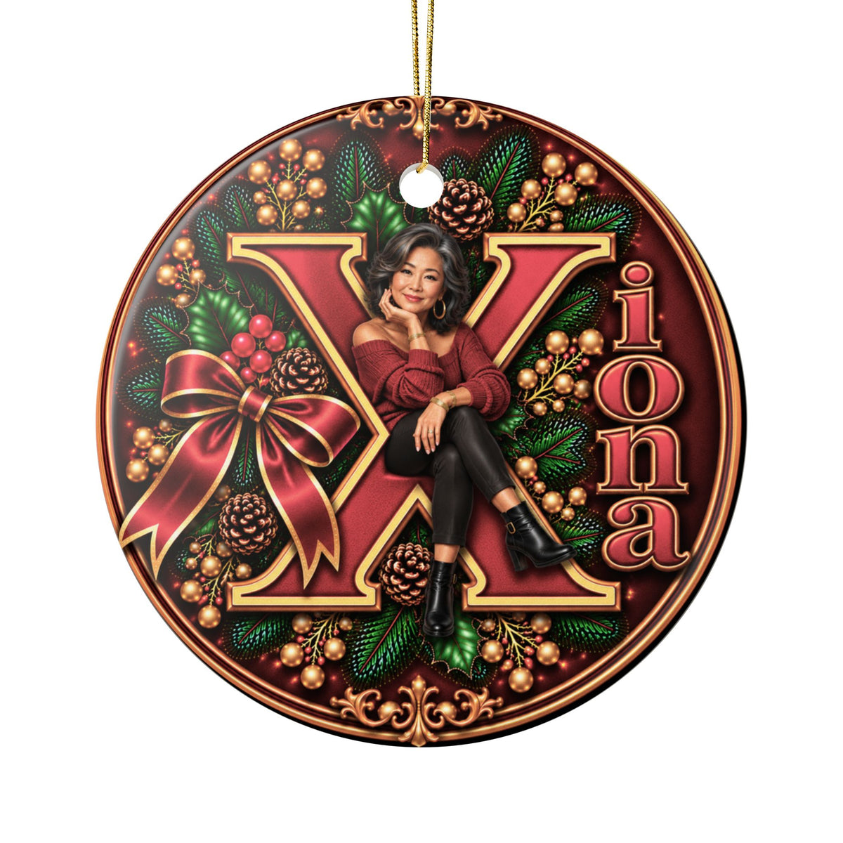 Personalized Christmas Ornament with Your Name & Animated Likeness – A-Z Custom Family Keepsake