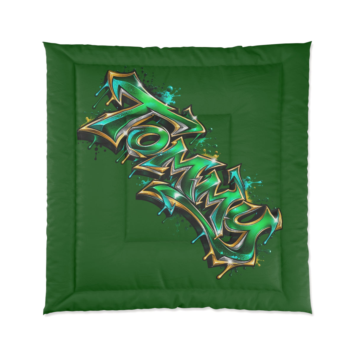 Copy of Copy of Graffiti Name Comforter — Custom 'Tommy' Street Art Bedding