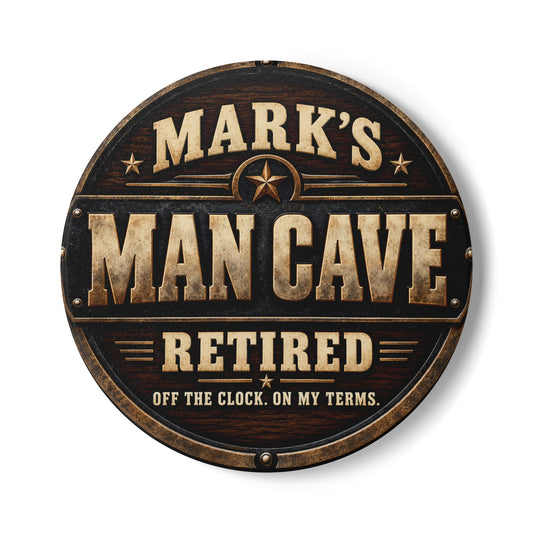 Personalized Man Cave Retirement Coaster With Custom Name 2