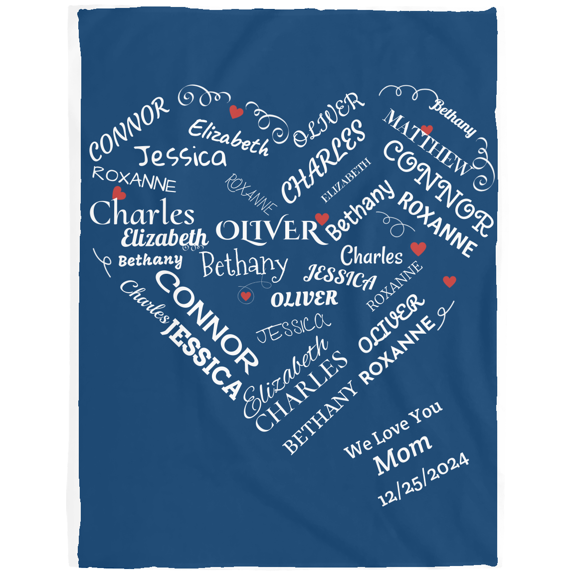 Personalized Family Name Blanket, Plush Soft Fleece Blanket