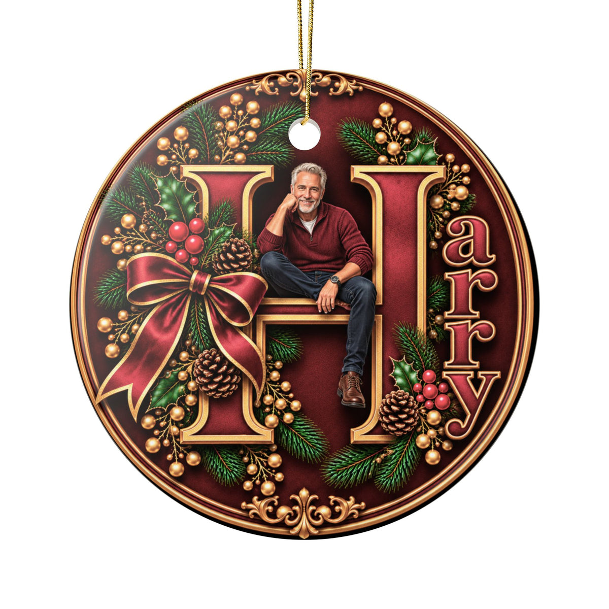 Personalized Christmas Ornament with Your Name & Animated Likeness – A-Z Custom Family Keepsake