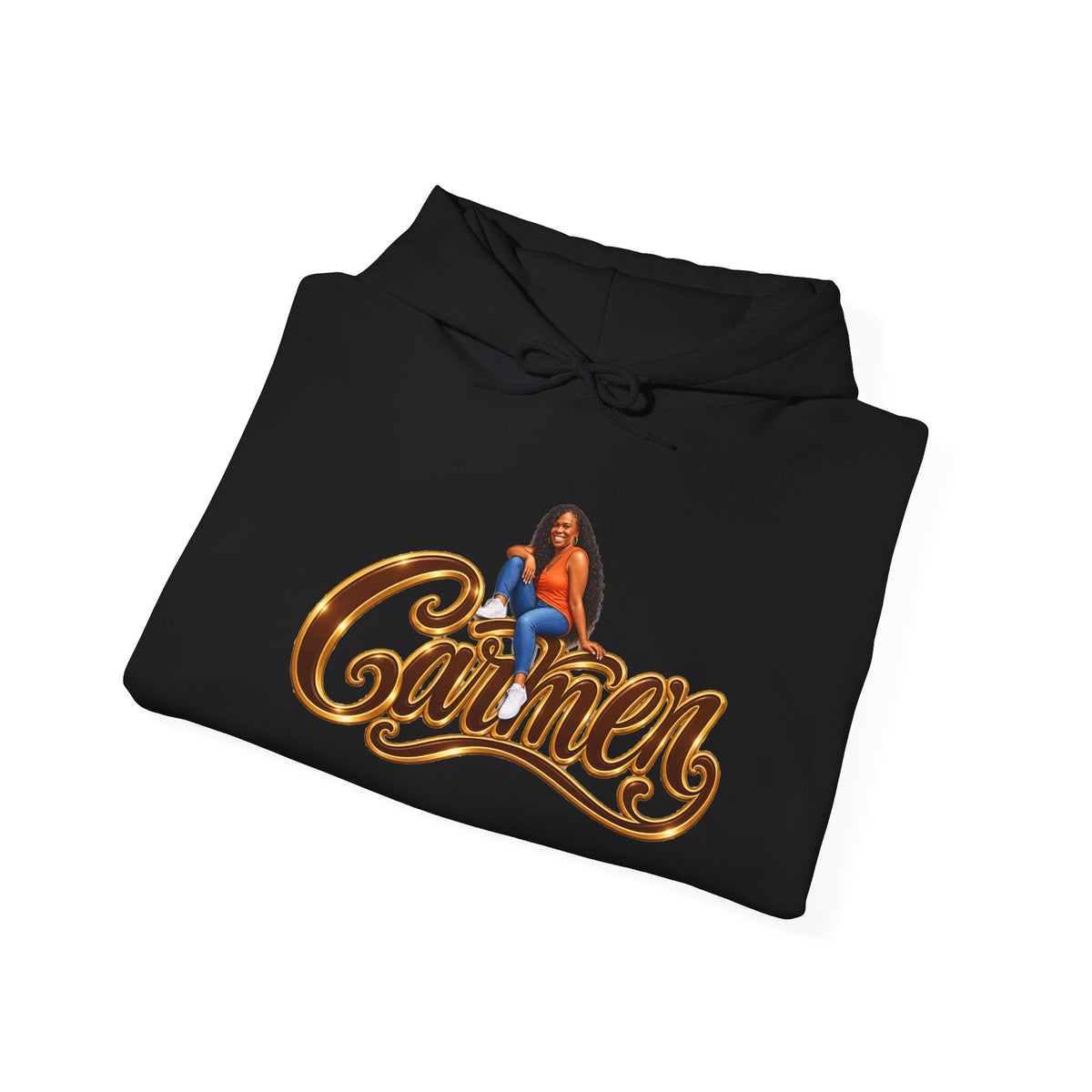 Personalized Portrait Hoodie With Custom Name & Sleeve Design