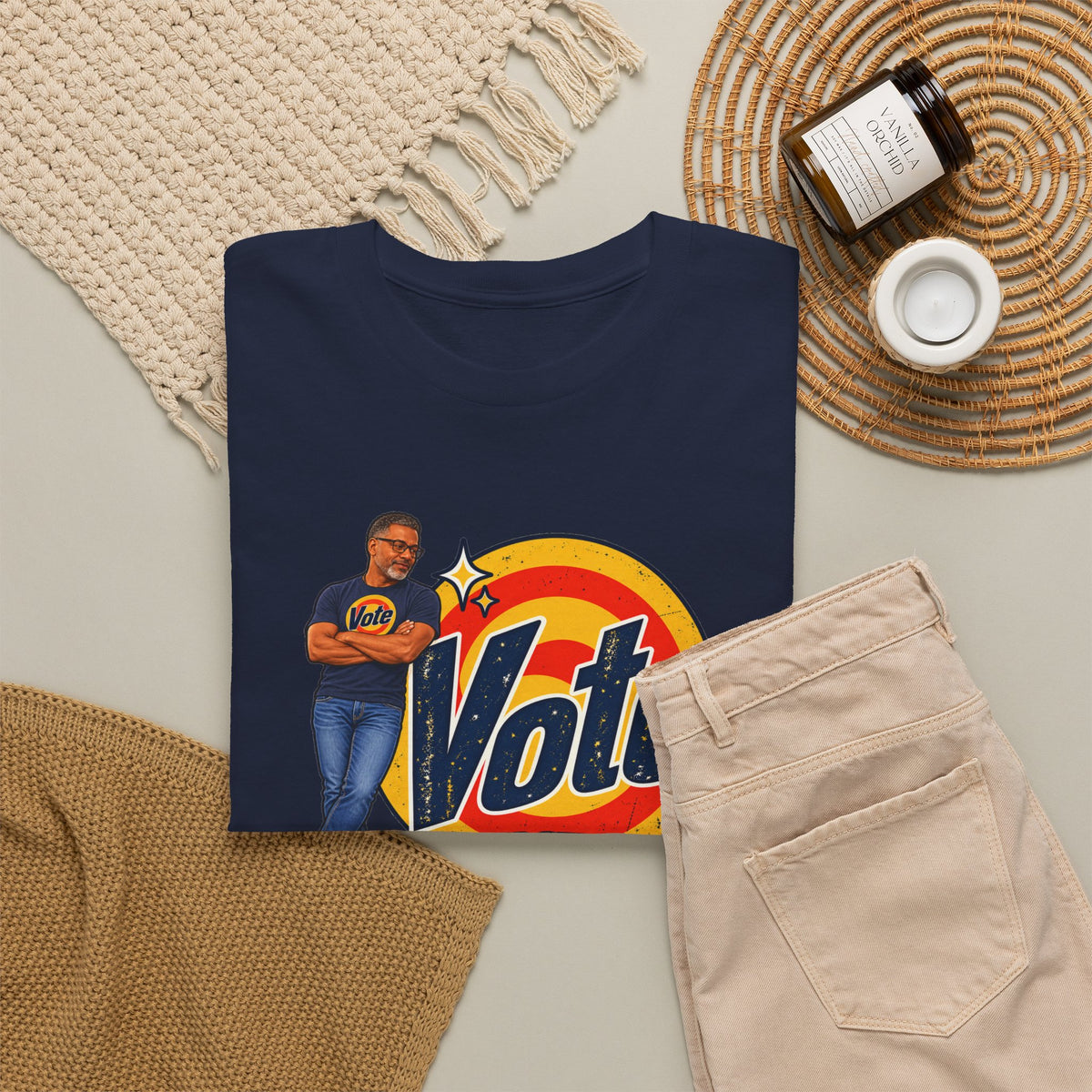 Personalized w/Your Likeness & Name  “Vote Removes Stubborn Orange Stains” Retro T-Shirt