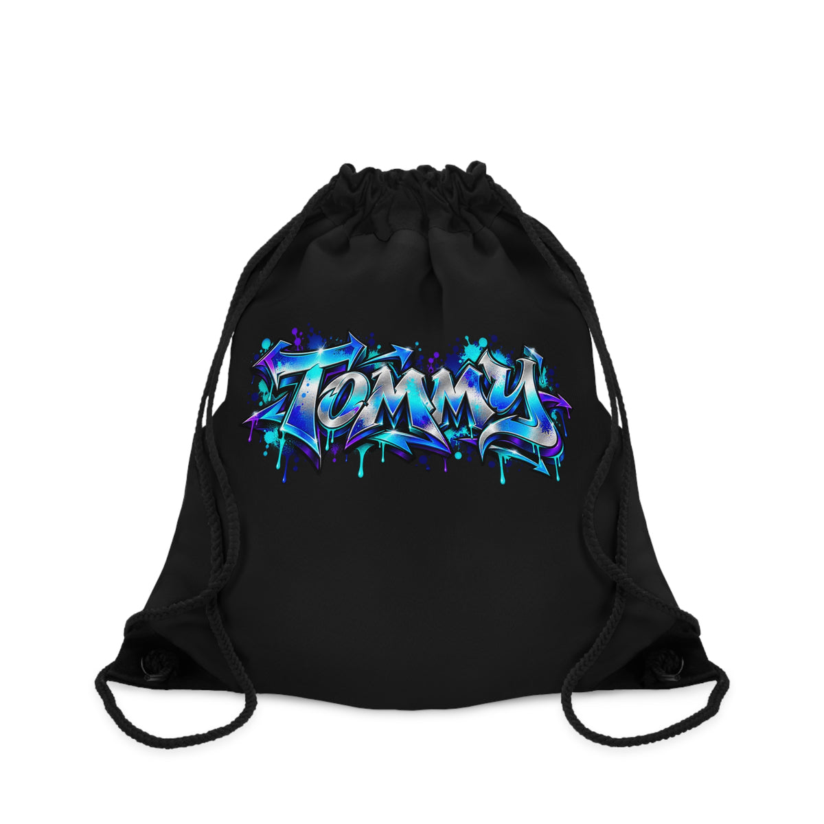 Personalized Graffiti-Inspired Drawstring Bag With Custom Name Personalize it with your name!