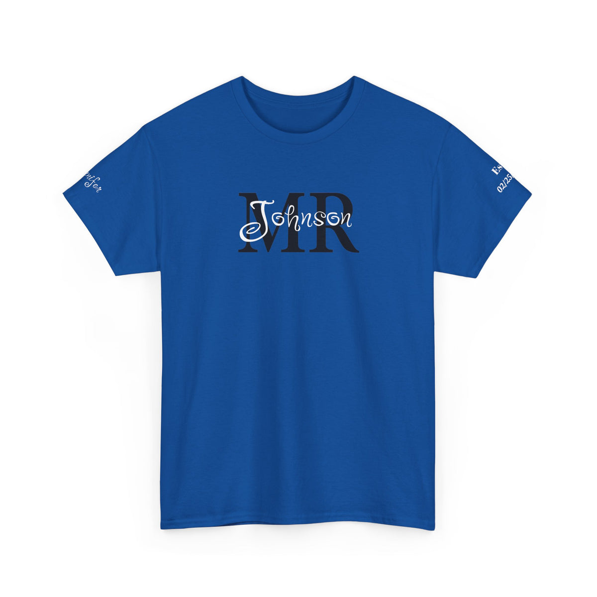 Personalized “MR” and “MRS” Wedding T-Shirts With Names and Established Date