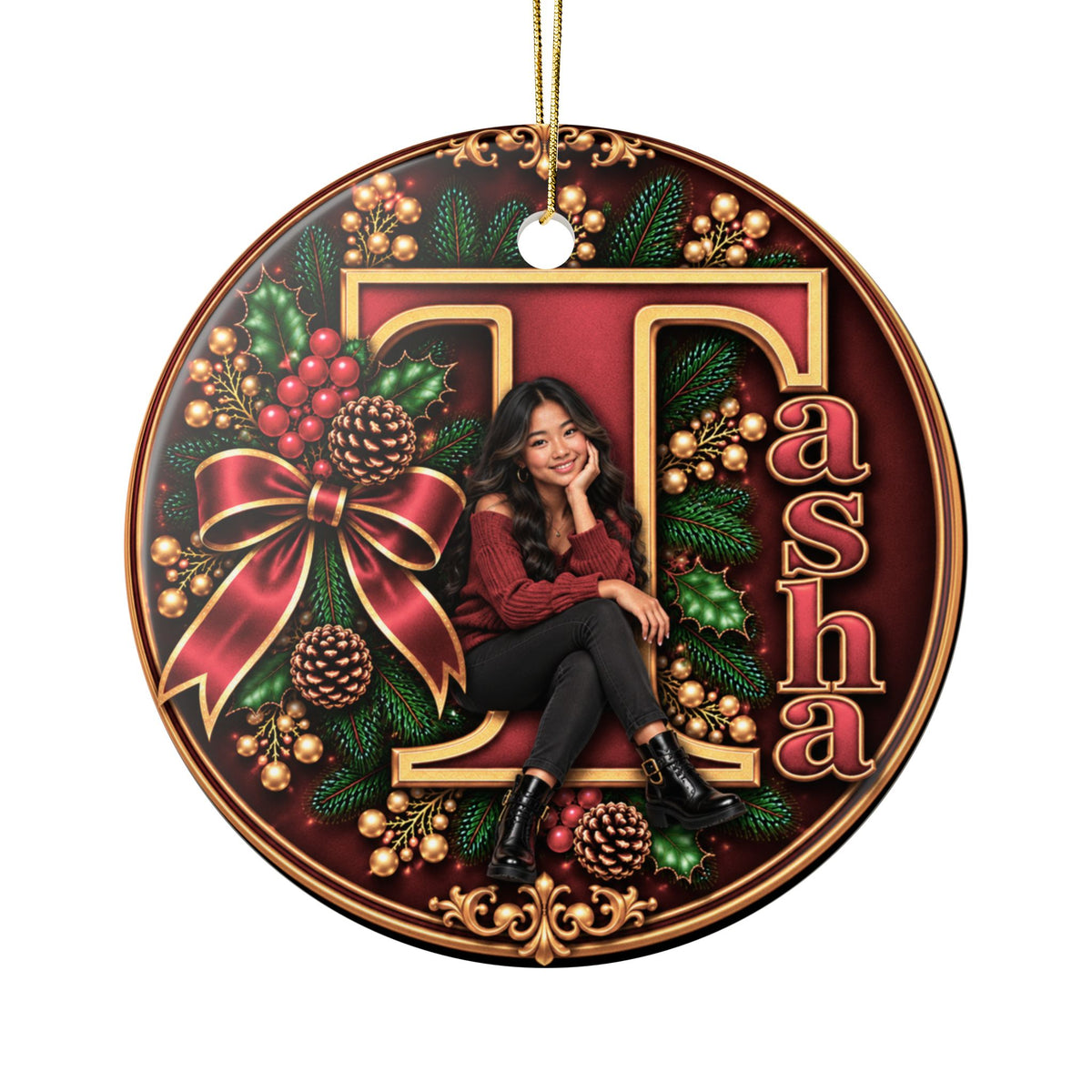Personalized Christmas Ornament with Your Name & Animated Likeness – A-Z Custom Family Keepsake