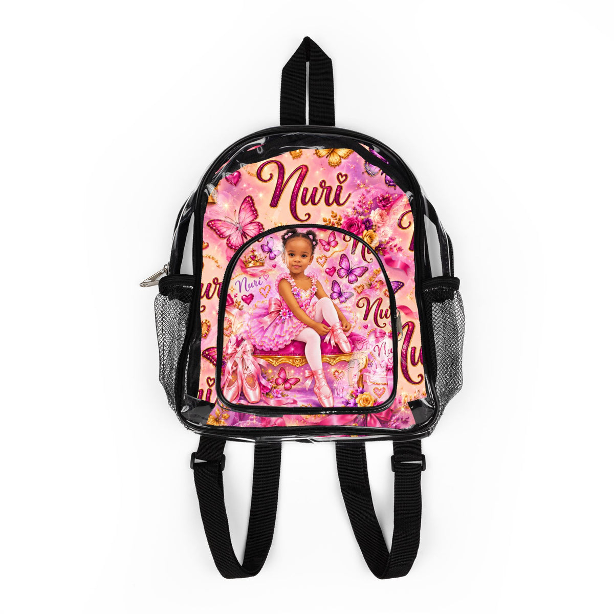 Copy of Personalized Pink Ballet Girl Clear Backpack - Name and likeness