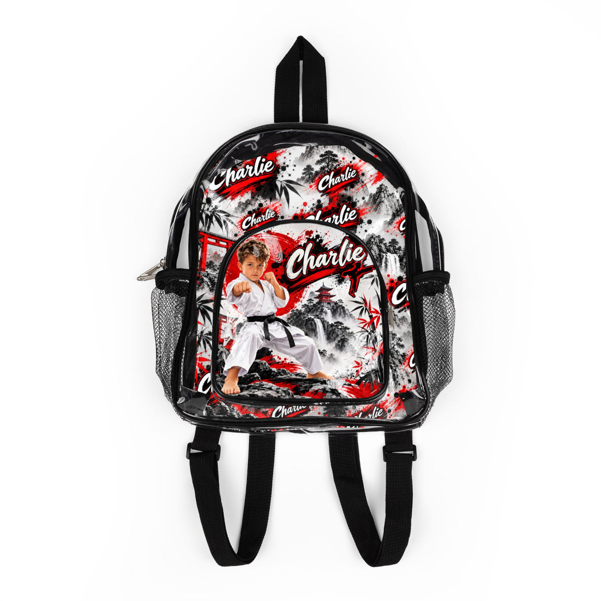 Personalized Clear Backpack With Your Child’s Likeness and Name - You choose the sport or activity- We create it!
