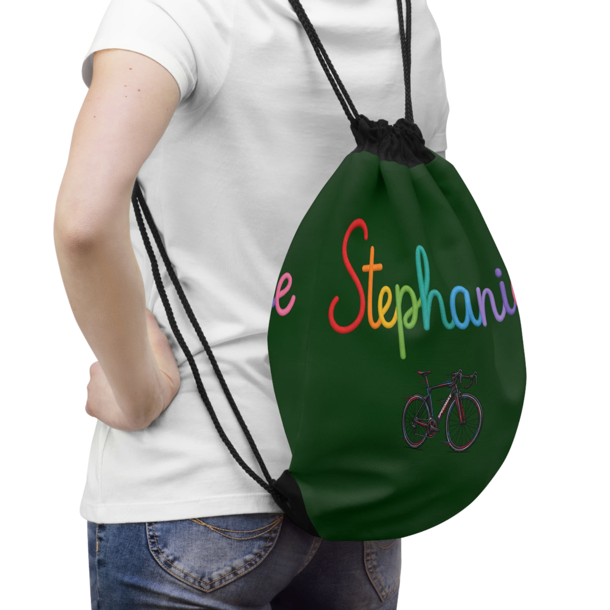 Copy of Personalized Rainbow/Solid Name Drawstring Bag