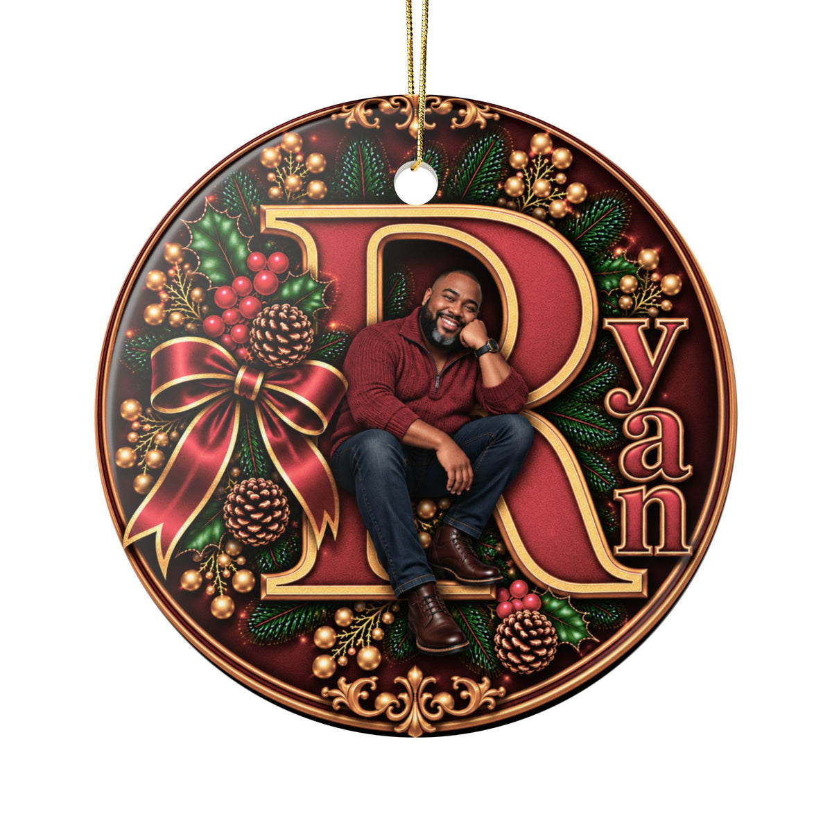 Personalized Christmas Ornament with Your Name & Animated Likeness – A-Z Custom Family Keepsake