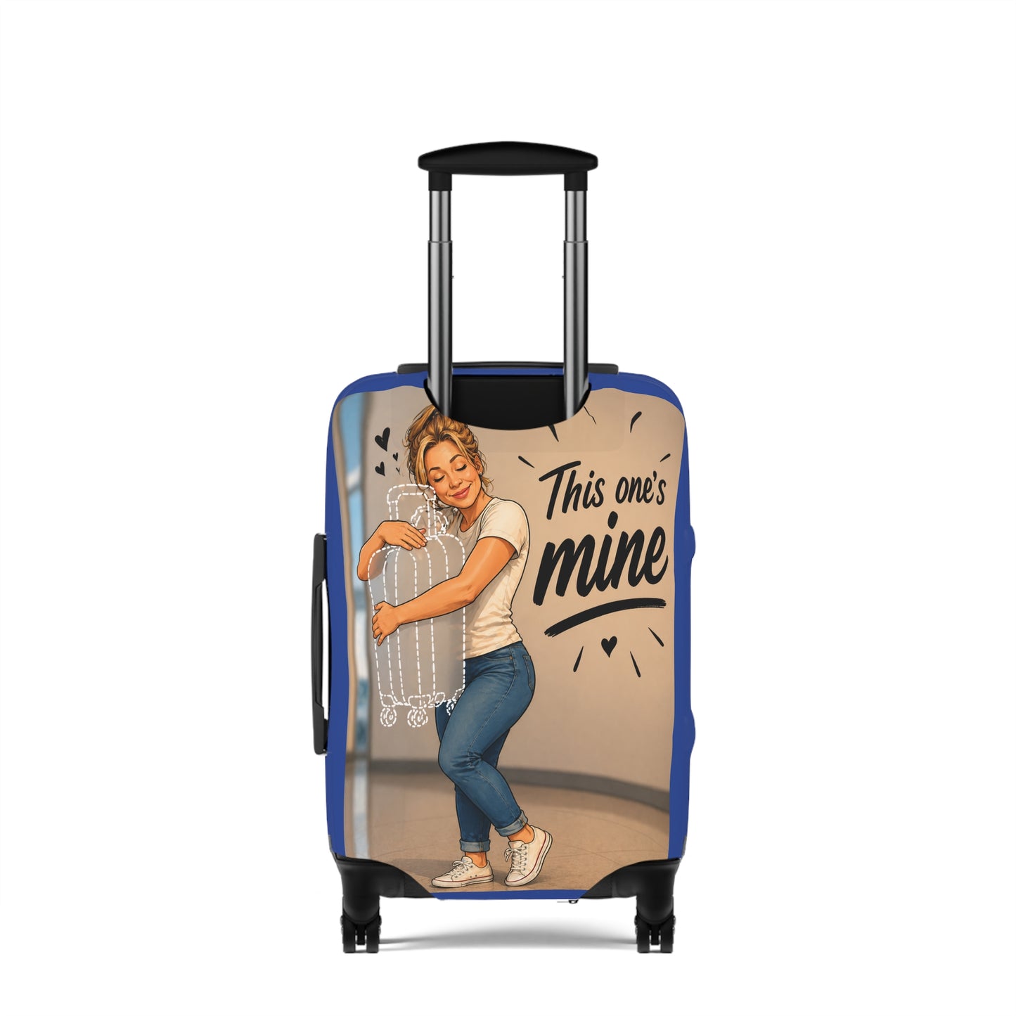 Personalized "Likeness of you" Luggage Cover - "This One's Mine" Cute Travel Suitcase Protector
