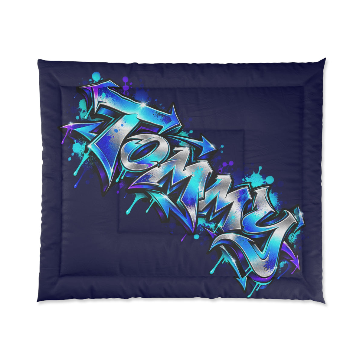 Copy of Copy of Copy of Graffiti Name Comforter — Custom 'Tommy' Street Art Bedding
