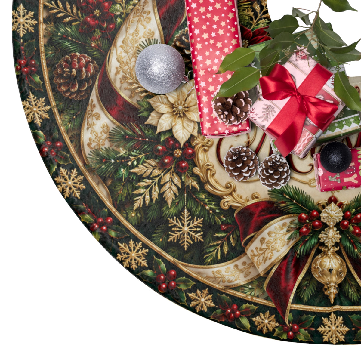 Copy of Personalized Christmas Tree Skirt – The Johnson Family Holiday Ornament Design