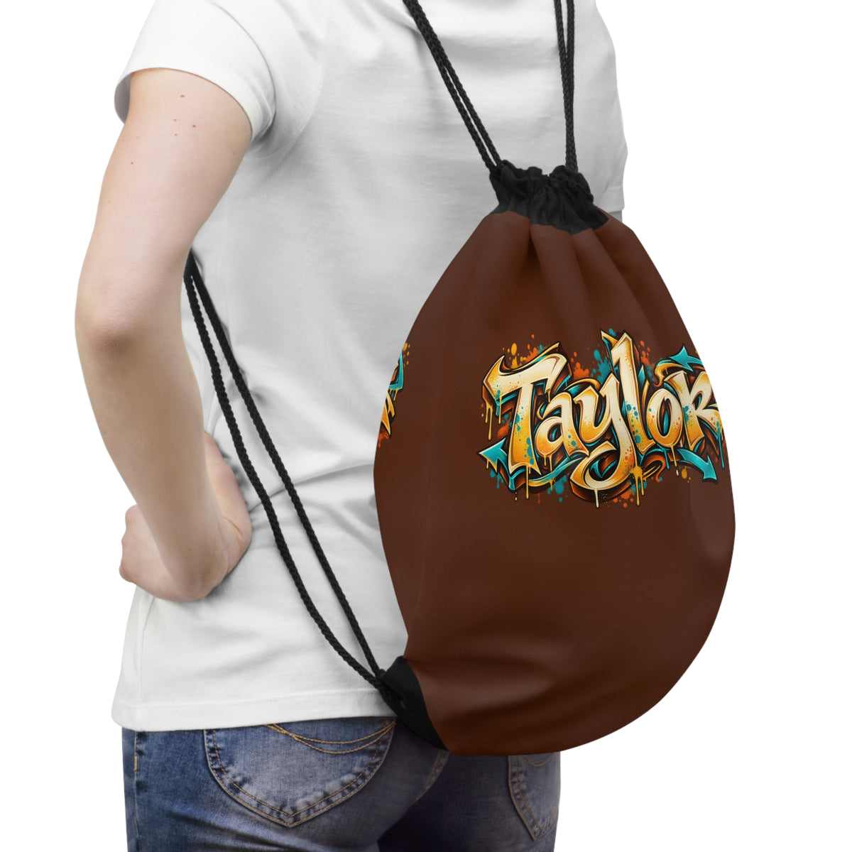 Copy of  Graffiti Drawstring Bag - Colorful Street Art Cinch Sack - Personalize it with your name!