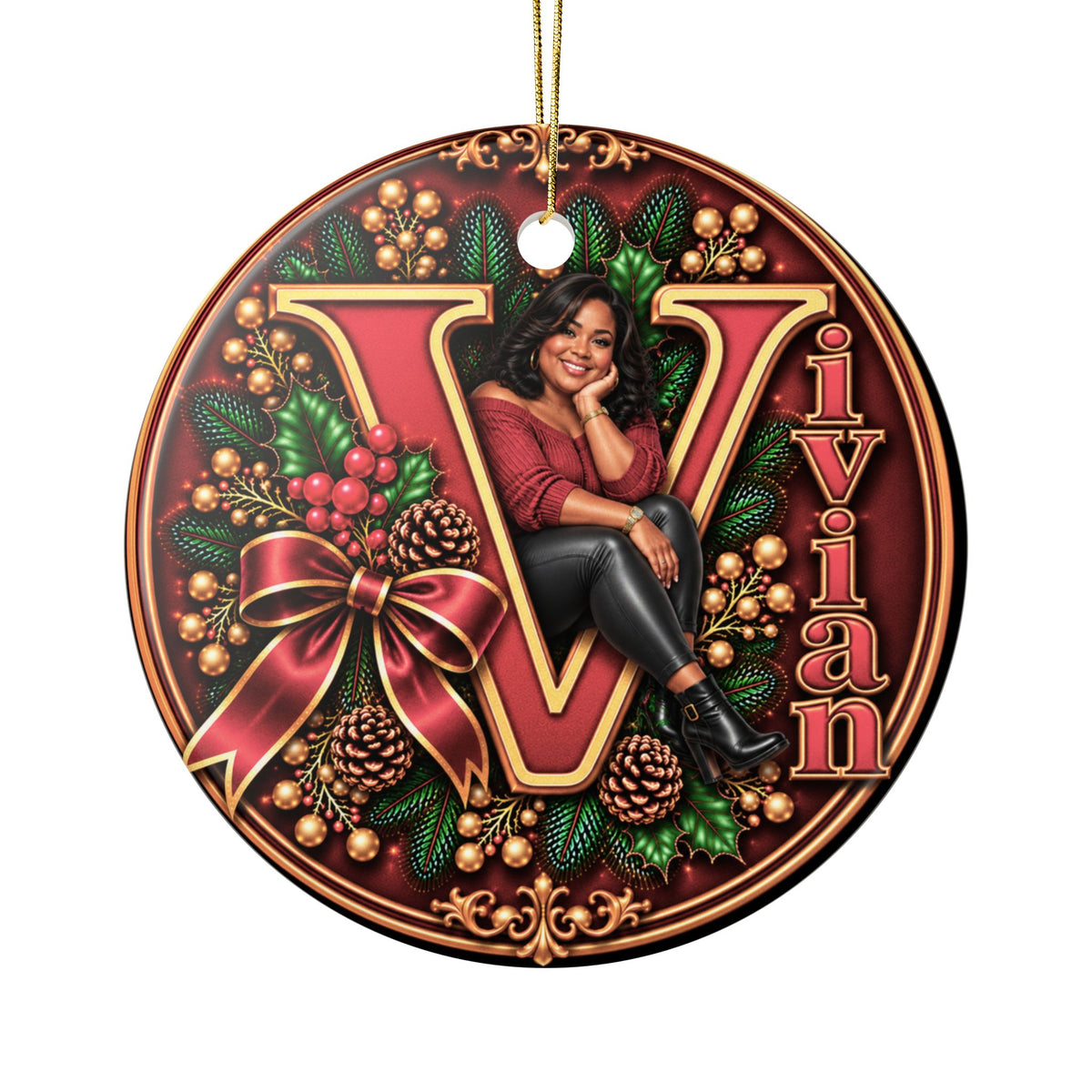 Personalized Christmas Ornament with Your Name & Animated Likeness – A-Z Custom Family Keepsake