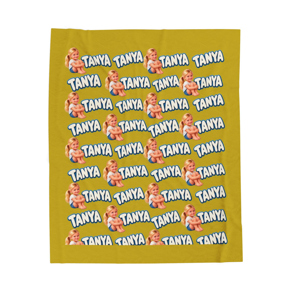 Copy of Personalized Velveteen Blanket – Retro Baby Pattern with name