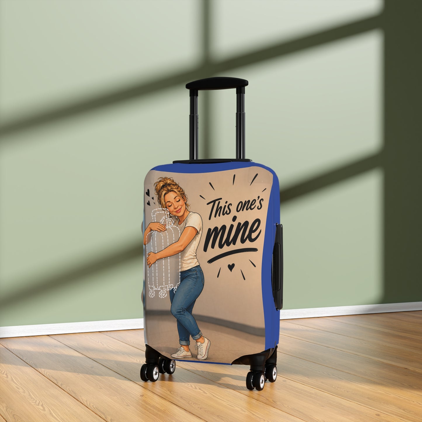 Personalized "Likeness of you" Luggage Cover - "This One's Mine" Cute Travel Suitcase Protector