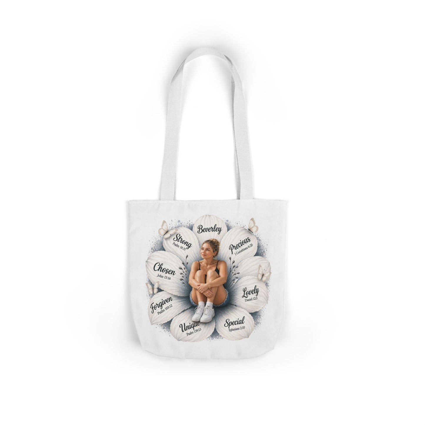 Personalized likeness & Name Tote — Inspirational Self-Love Design