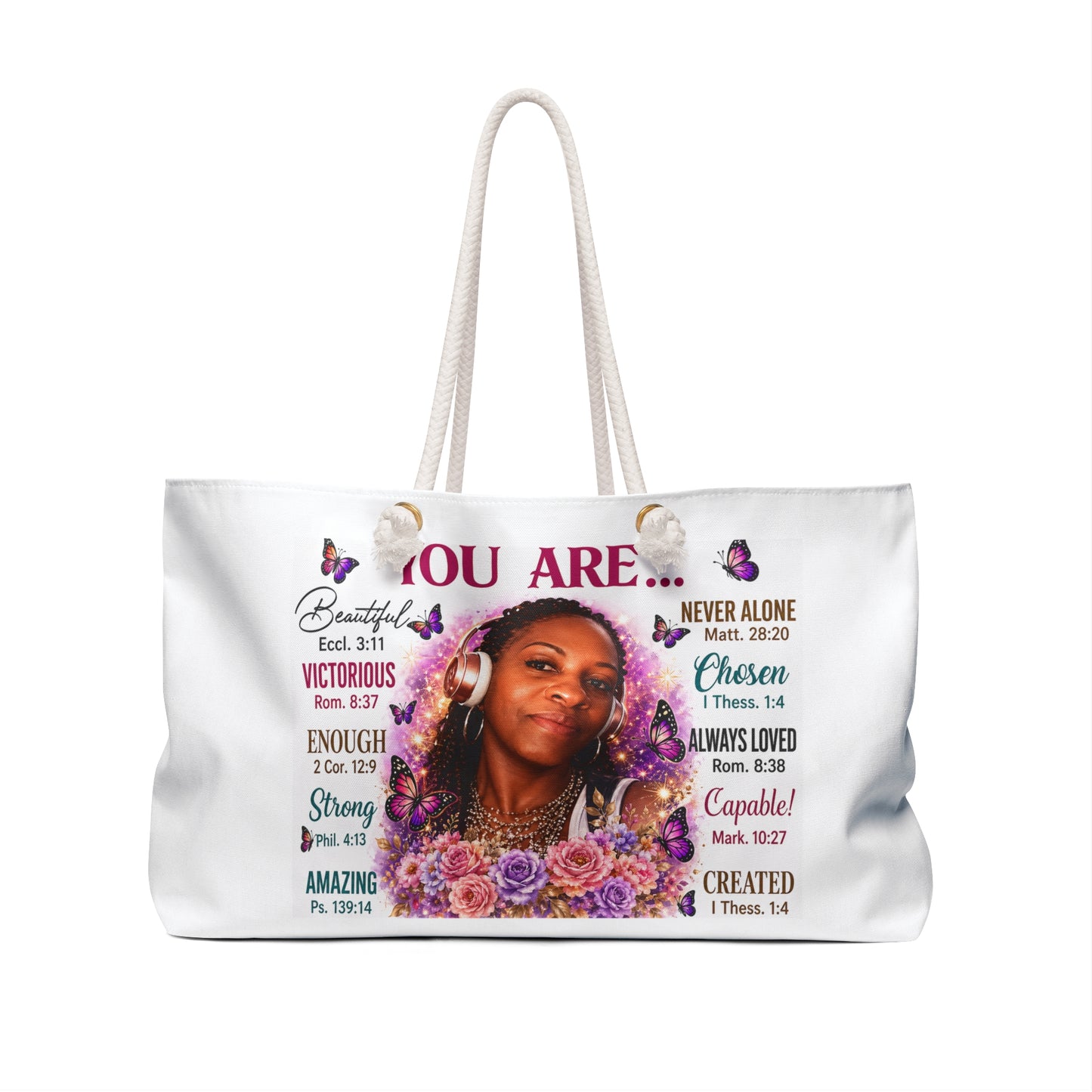 Personalized With your Likeness -Inspirational Bag — "You Are" Photo Tote with Bible Verse Affirmations