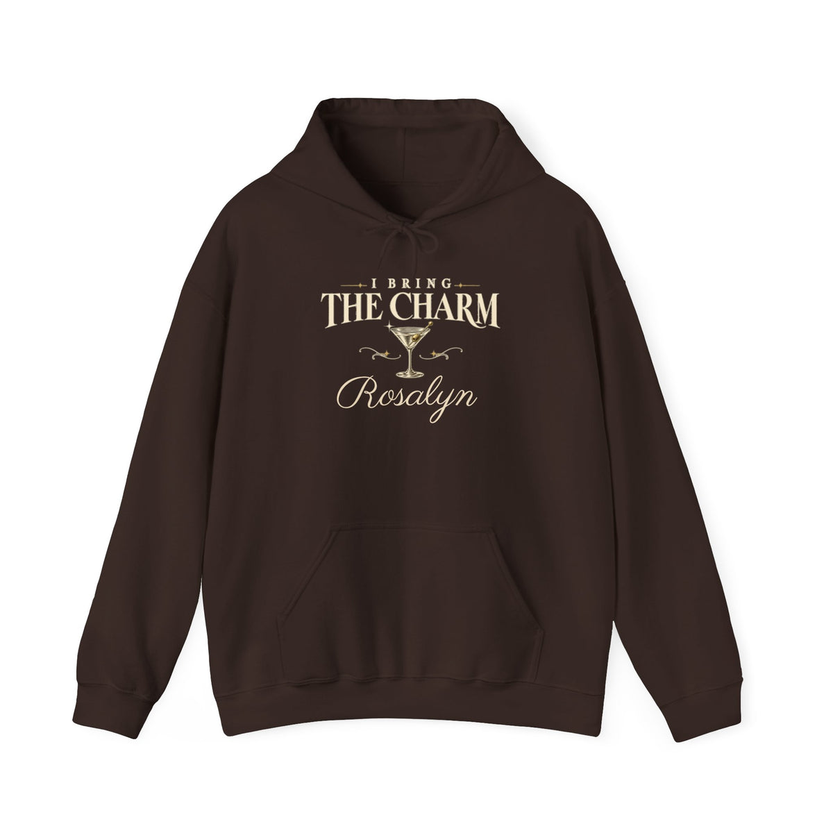 Couples hoodie "Bring the Charm, Bring the Alibi" - Personalize it with your name