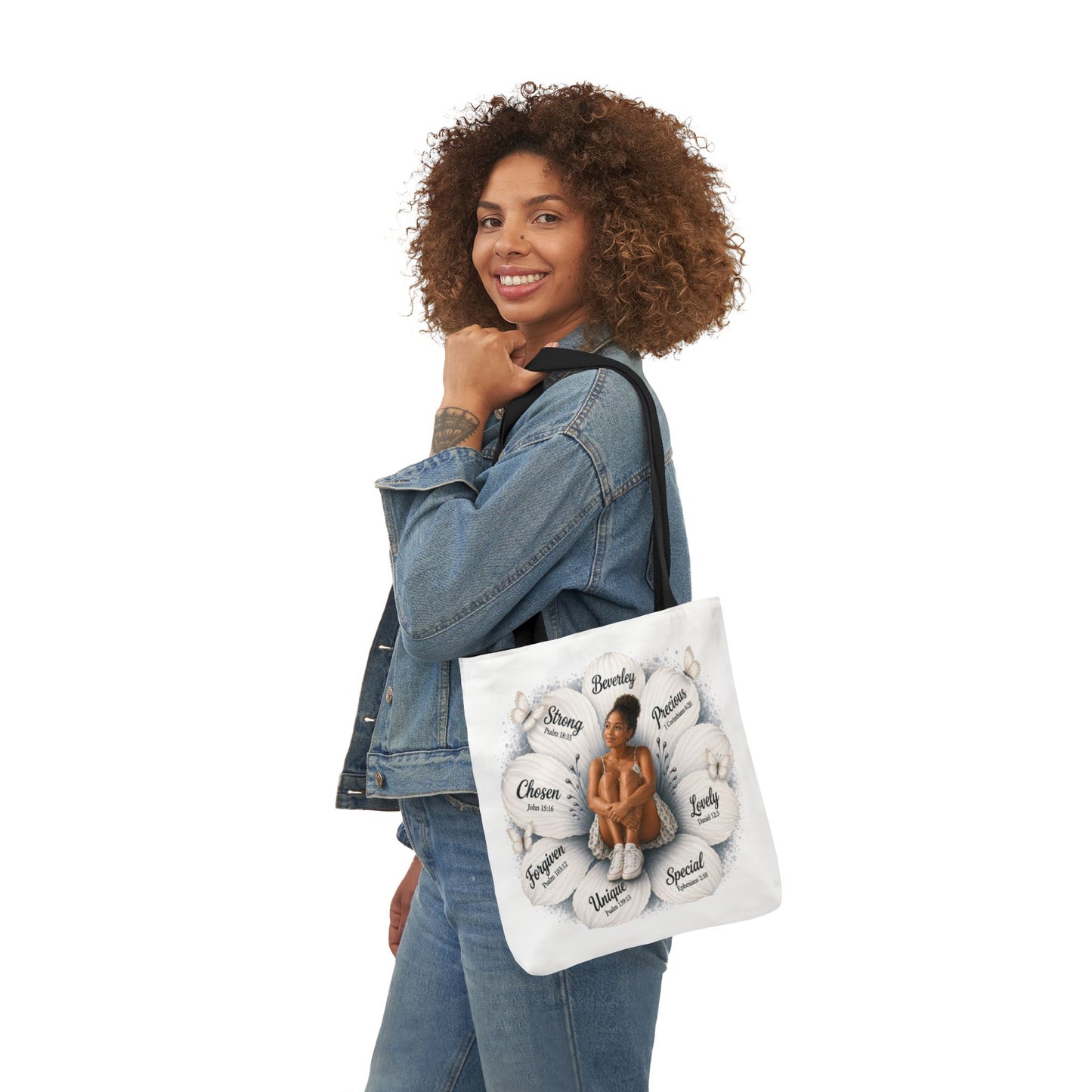 Personalized likeness & Name Tote — Inspirational Self-Love Design