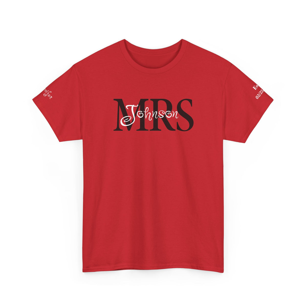 Personalized “MR” and “MRS” Wedding T-Shirts With Names and Established Date