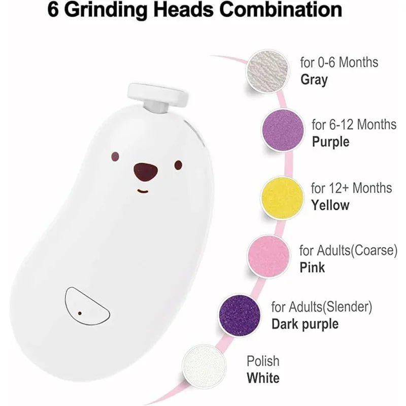 6 in 1 Low Noise Safe Care Ergonomic Grip Toddler Toes Fingernails Polish Trim - BeeBeeBuys