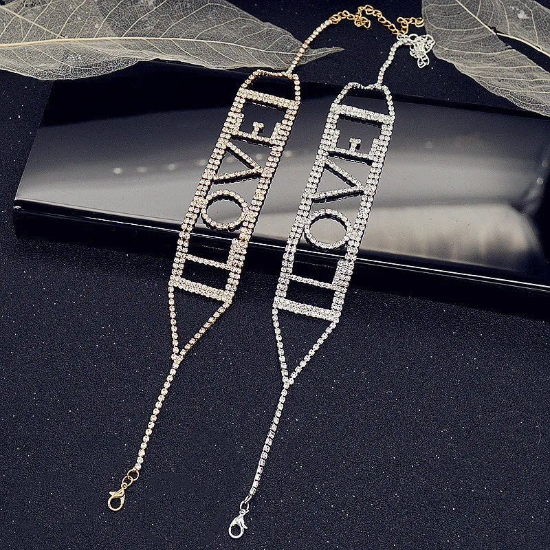 6 Styles Full Rhinestone Choker Necklaces for Women - BeeBeeBuys