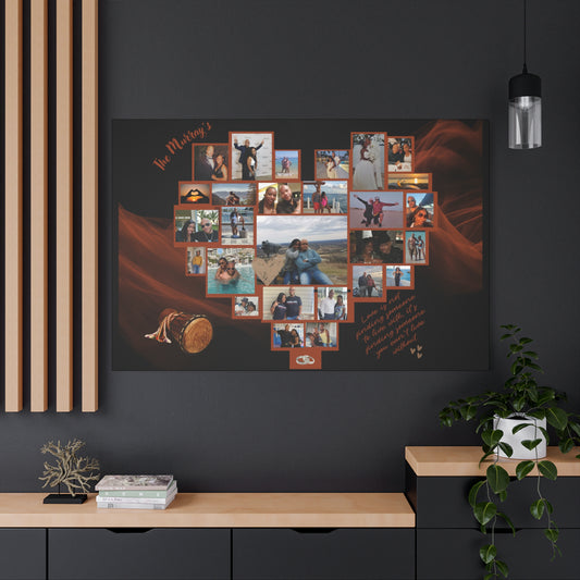 Heartfelt Photo Collage Canvas Print, Personalized Wall Art for Home Decor, Thoughtful Gift for Weddings, Anniversaries, Memories