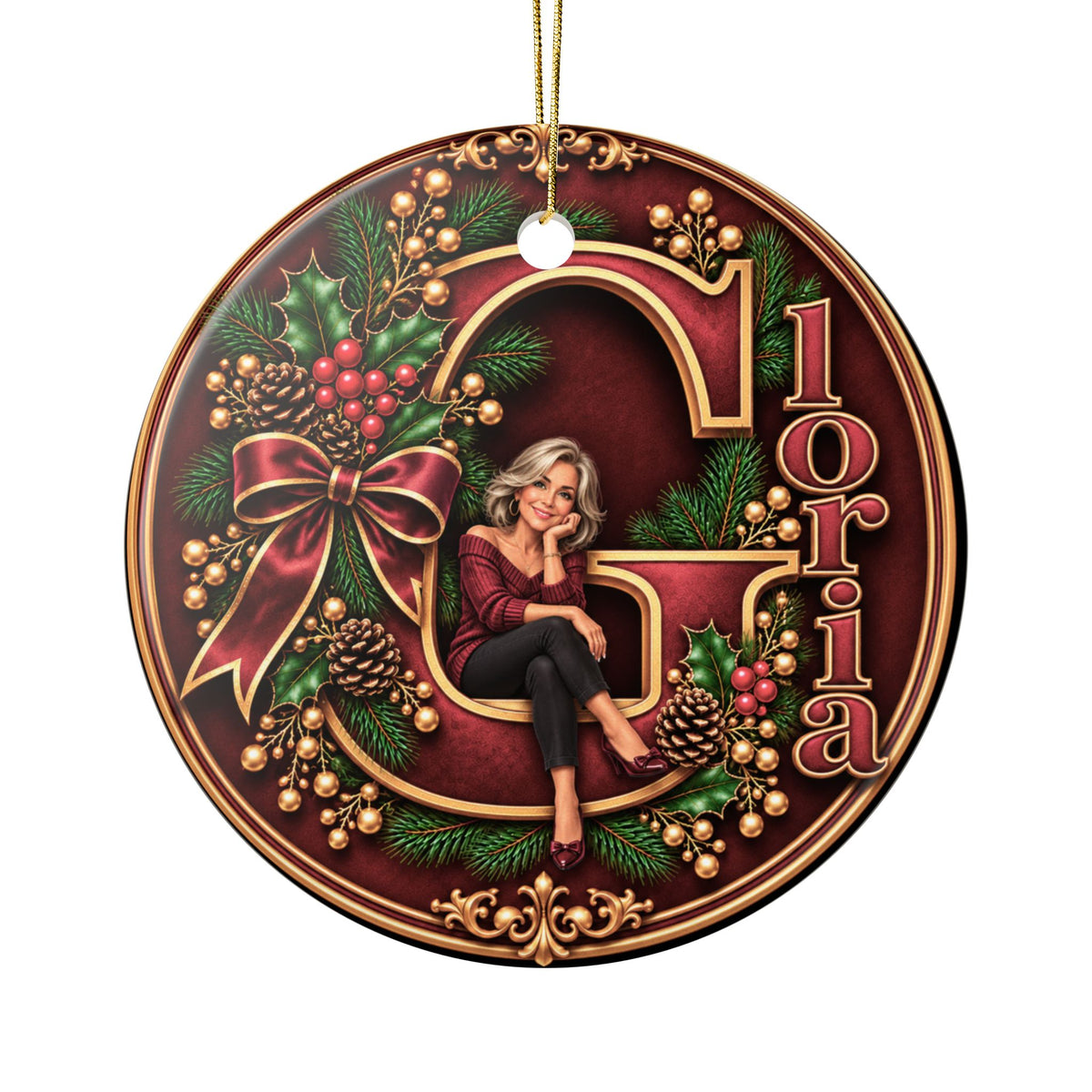 Personalized Christmas Ornament with Your Name & Animated Likeness – A-Z Custom Family Keepsake