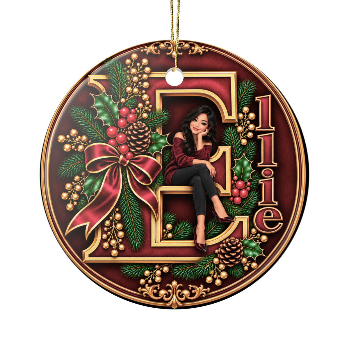 Personalized Christmas Ornament with Your Name & Animated Likeness – A-Z Custom Family Keepsake