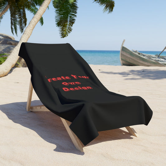Custom Black Beach Towel — 'CREATE YOUR OWN DESIGN'